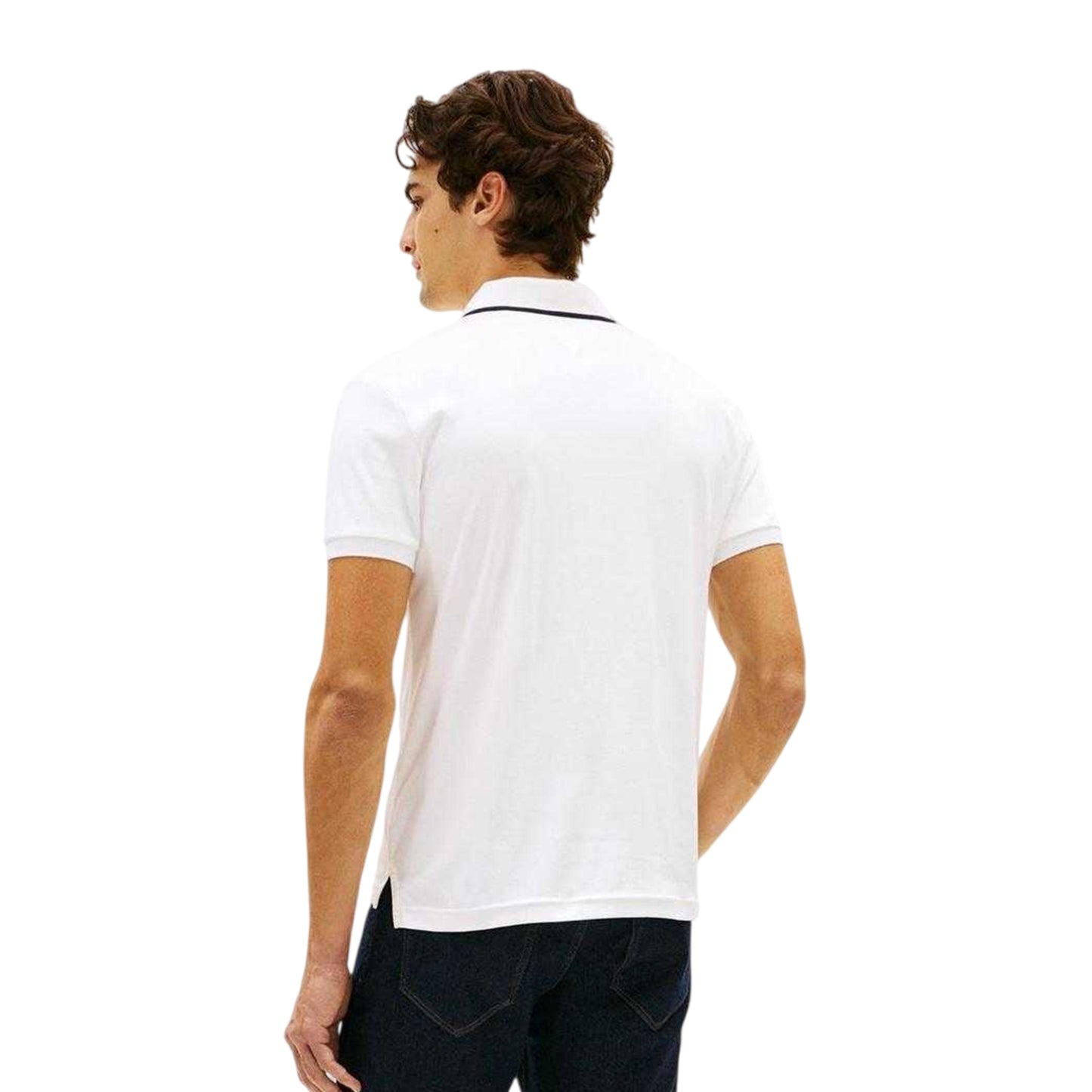White - Back - Tommy Hilfiger Mens Pique Polo Shirt