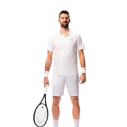 White - Side - Lacoste Mens Novak Djokovic On Court Polo Shirt