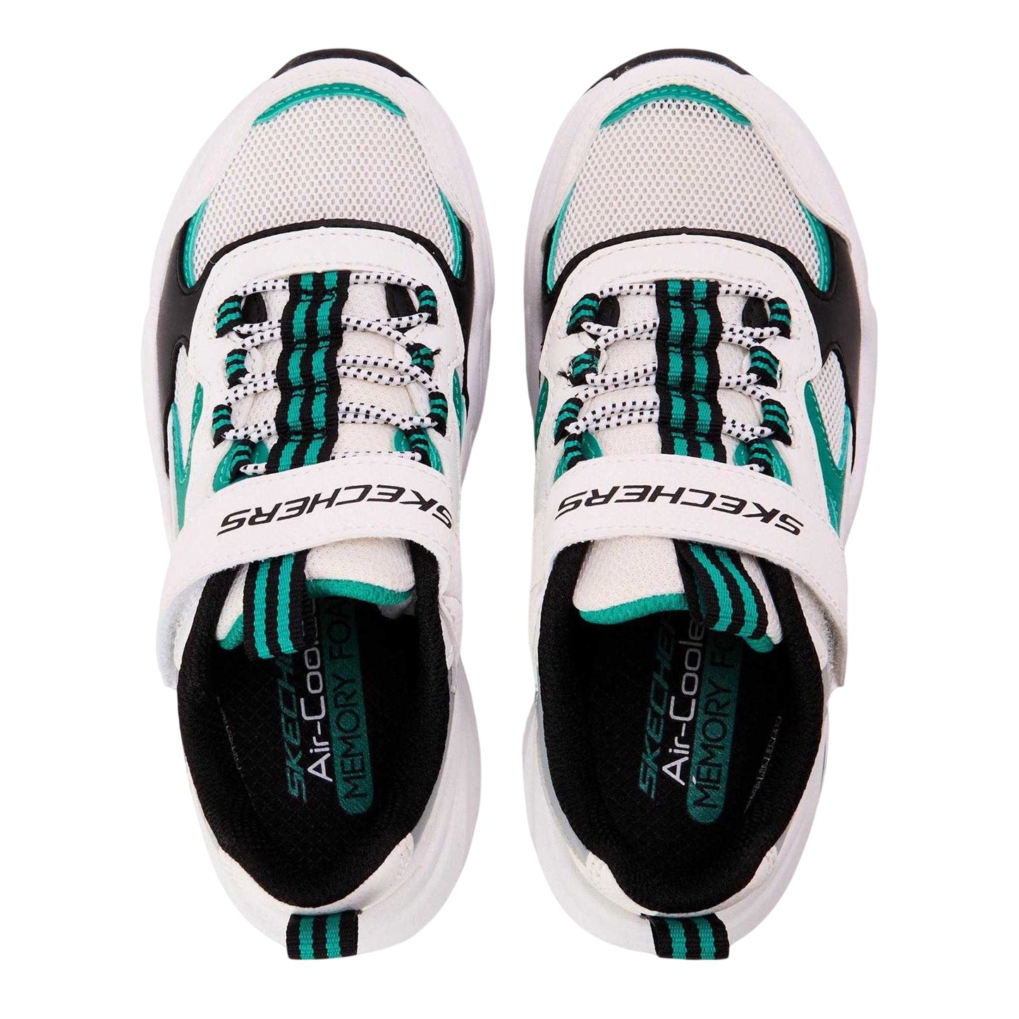White-Green - Side - Skechers Childrens-Kids Stamina Airy Trainers