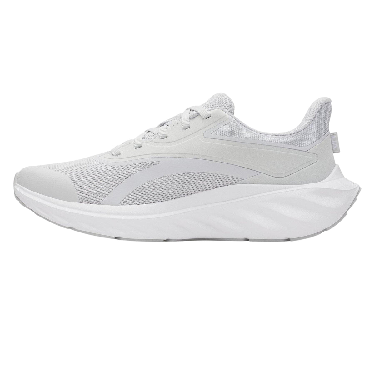 Grey-White - Back - Under Armour Womens-Ladies Ascend Running Shoes
