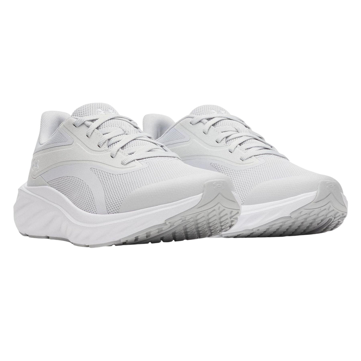 Grey-White - Side - Under Armour Womens-Ladies Ascend Running Shoes