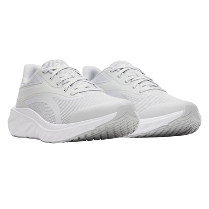 Grey-White - Side - Under Armour Womens-Ladies Ascend Running Shoes