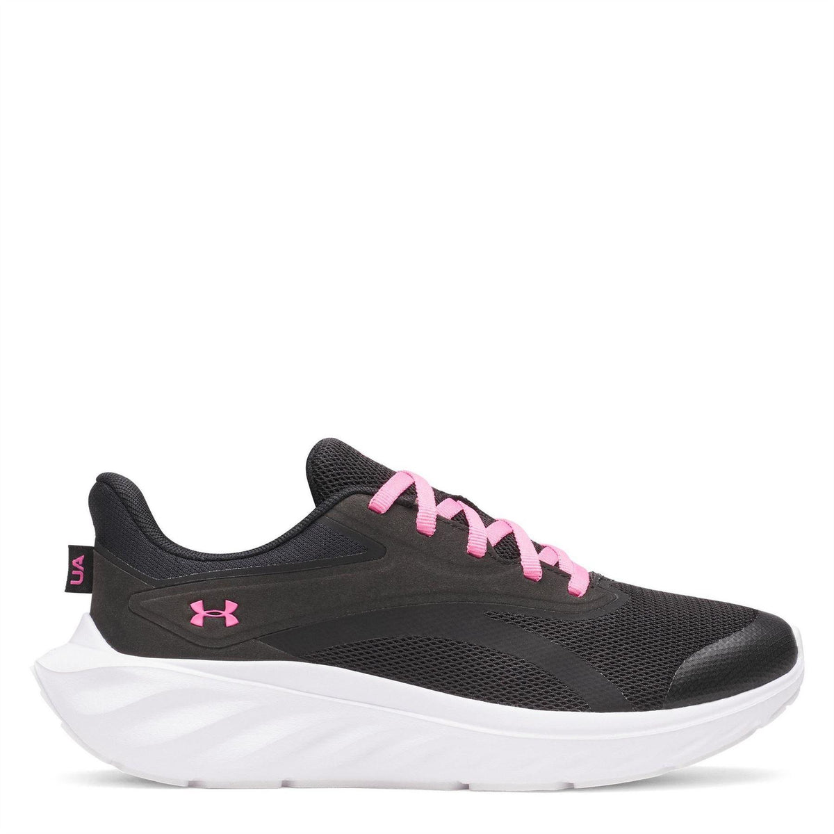 Black-Pink - Front - Under Armour Womens-Ladies Ascend Running Shoes