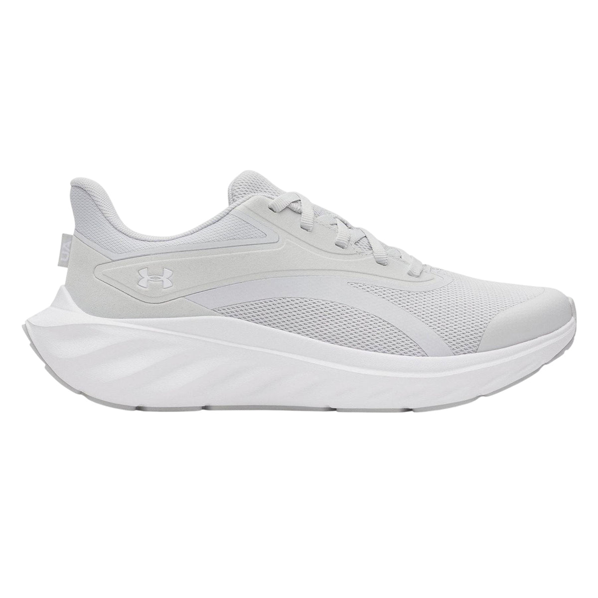 Grey-White - Front - Under Armour Womens-Ladies Ascend Running Shoes