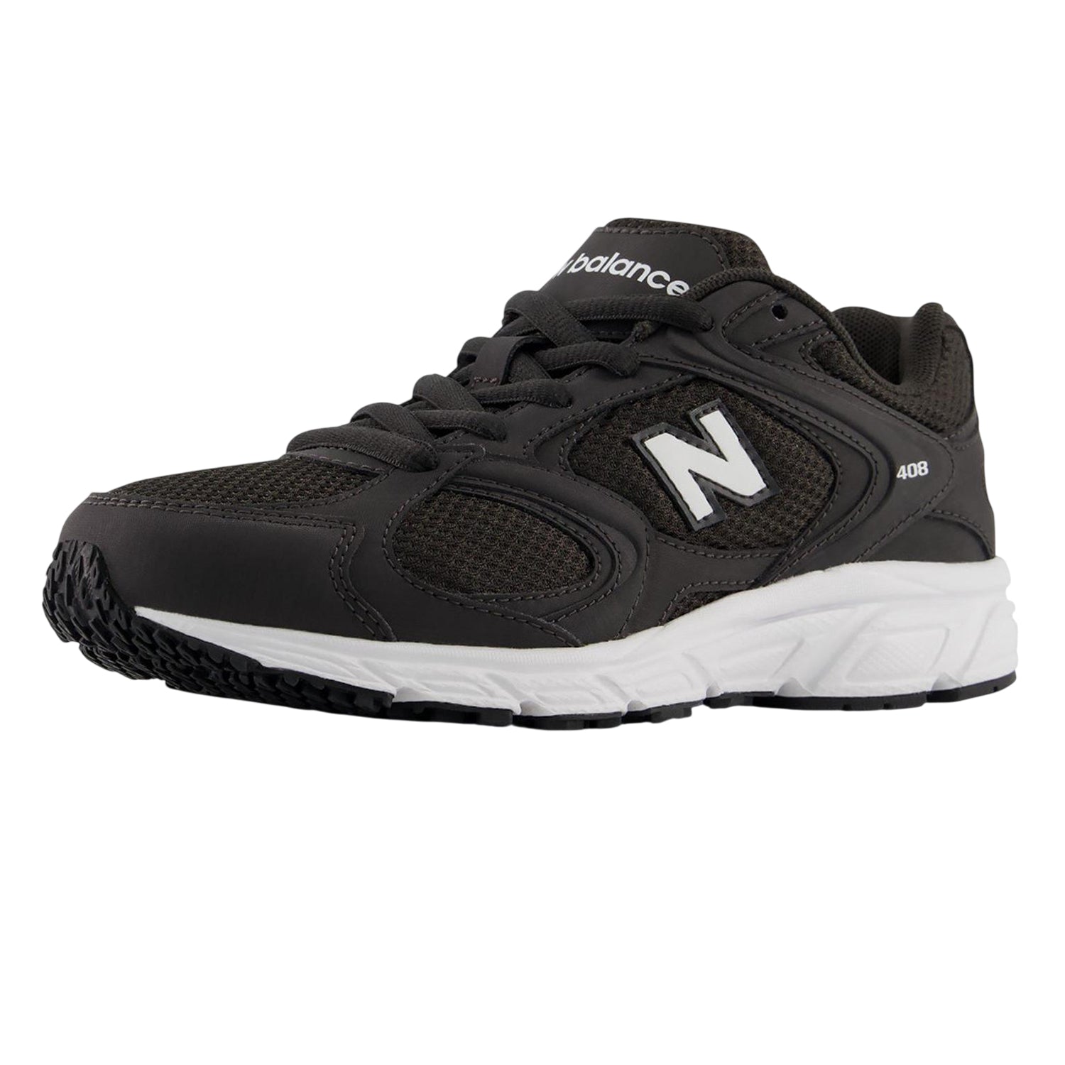 Black-White - Back - New Balance Childrens-Kids 408 Running Trainers