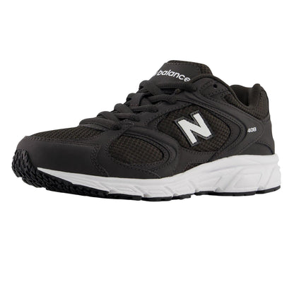 Black-White - Back - New Balance Childrens-Kids 408 Running Trainers