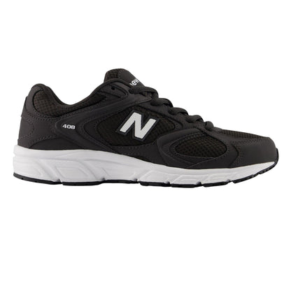 Black-White - Front - New Balance Childrens-Kids 408 Running Trainers
