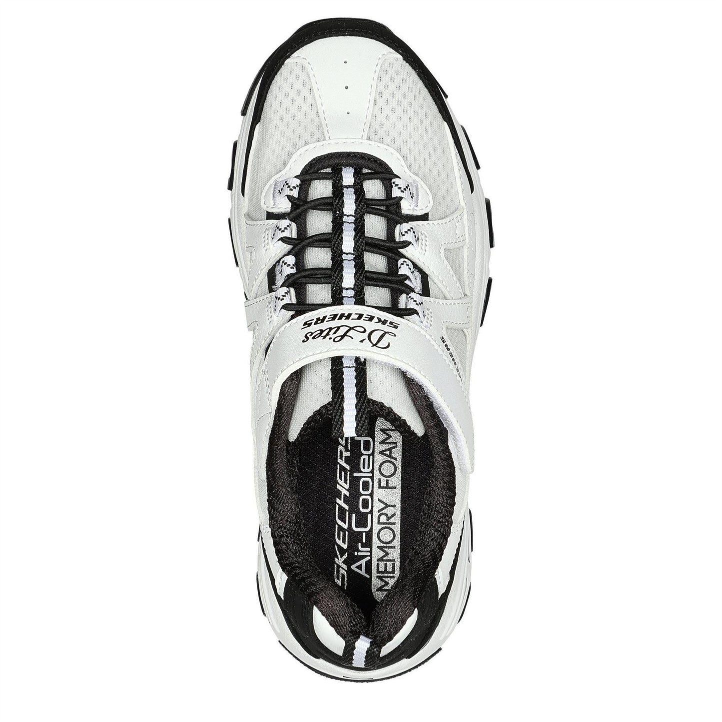 White-Black - Lifestyle - Skechers Childrens-Kids DLites Chunky Flat Trainers
