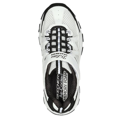 White-Black - Lifestyle - Skechers Childrens-Kids DLites Chunky Flat Trainers