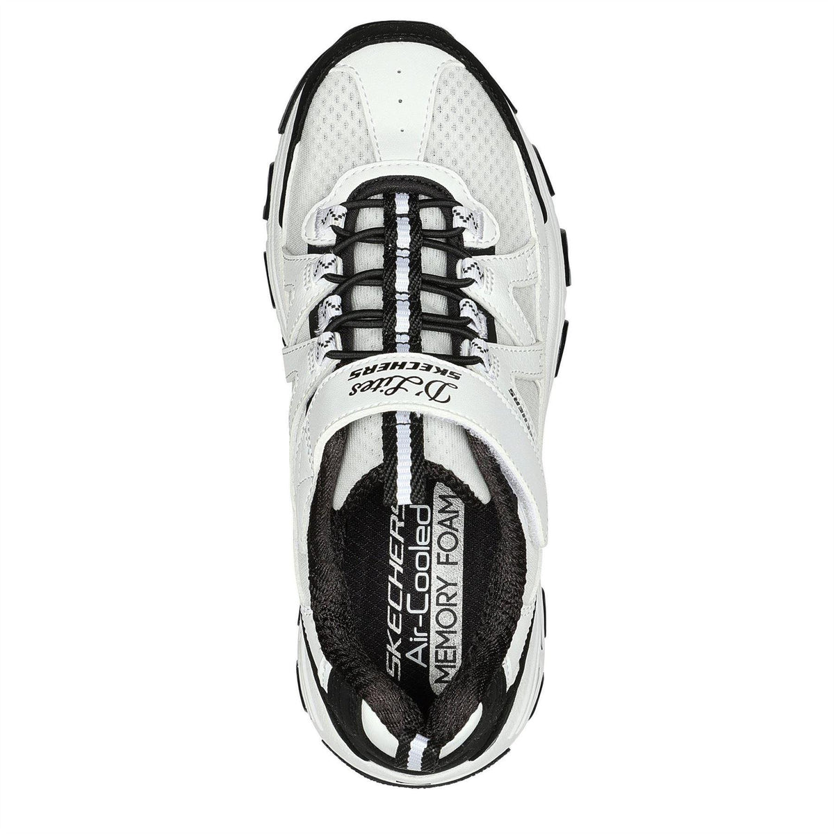 White-Black - Lifestyle - Skechers Childrens-Kids DLites Chunky Flat Trainers