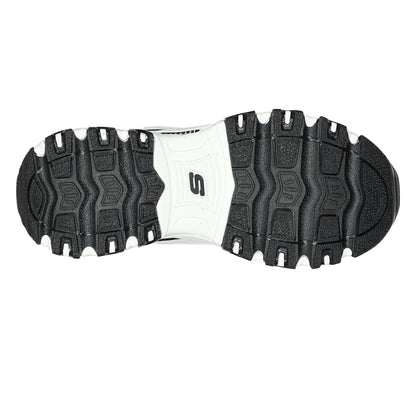White-Black - Pack Shot - Skechers Childrens-Kids DLites Chunky Flat Trainers