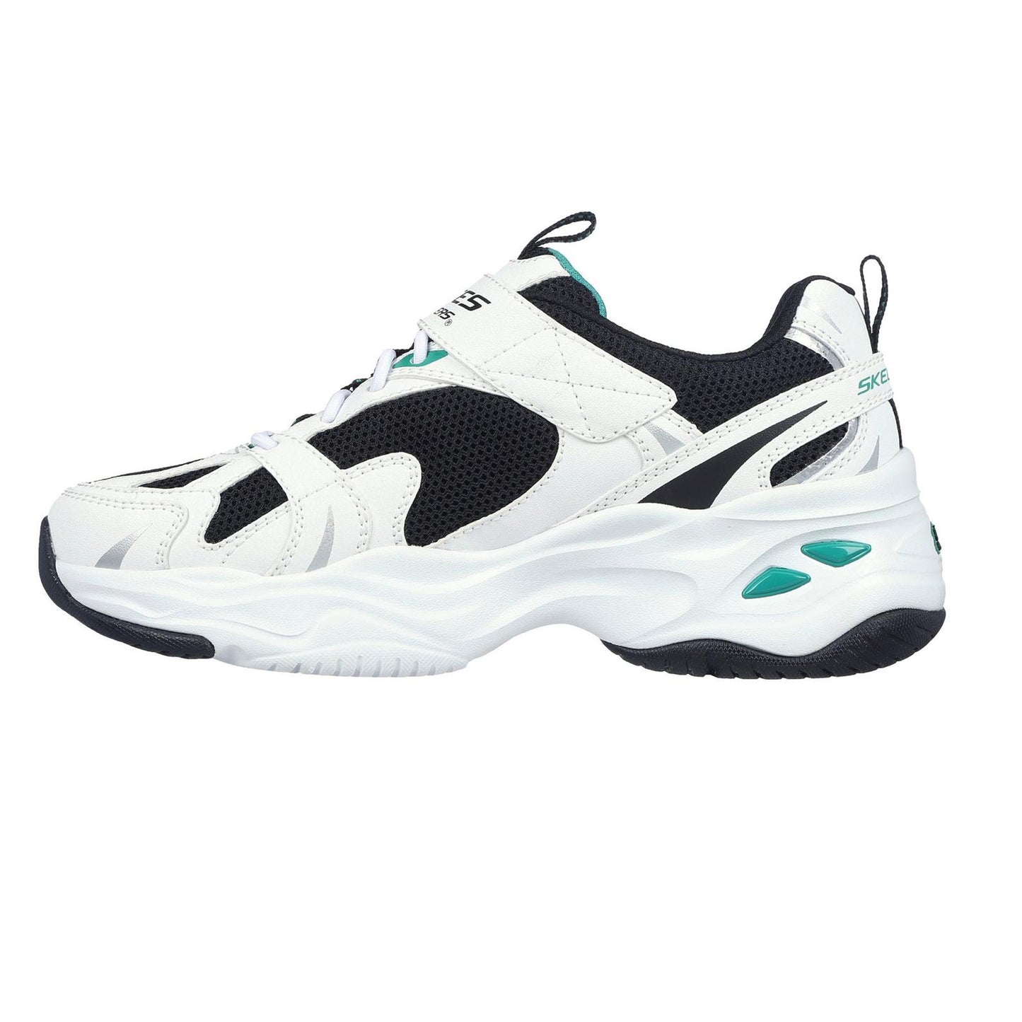 White-Black - Back - Skechers Childrens-Kids DLites 4.0 Chunky Sole Trainers