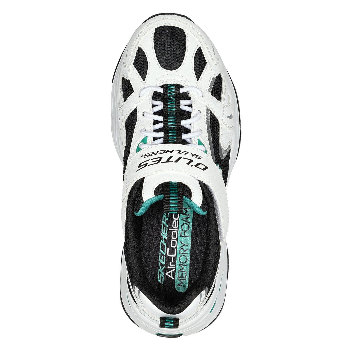 White-Black - Side - Skechers Childrens-Kids DLites 4.0 Chunky Sole Trainers