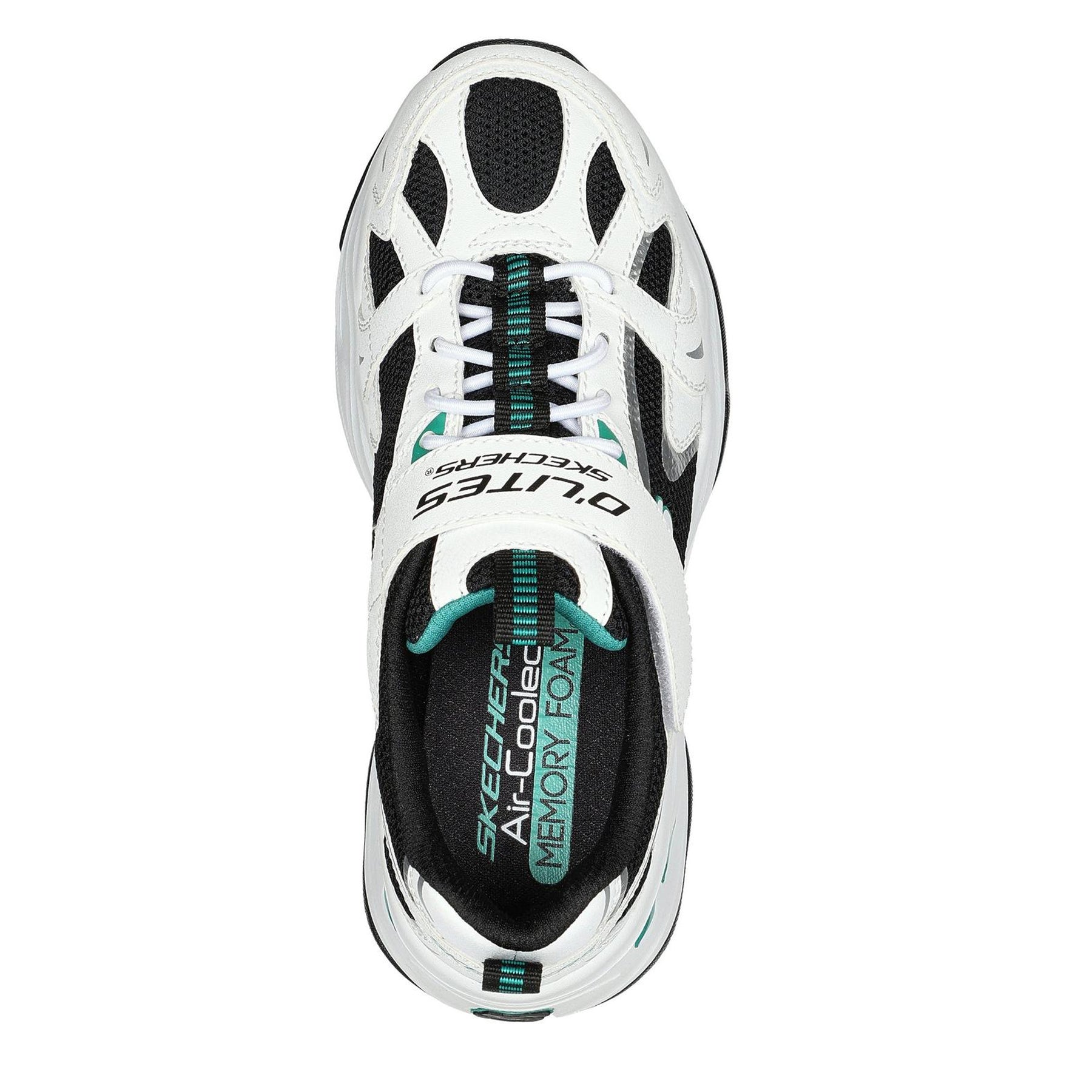 White-Black - Side - Skechers Childrens-Kids DLites 4.0 Chunky Sole Trainers