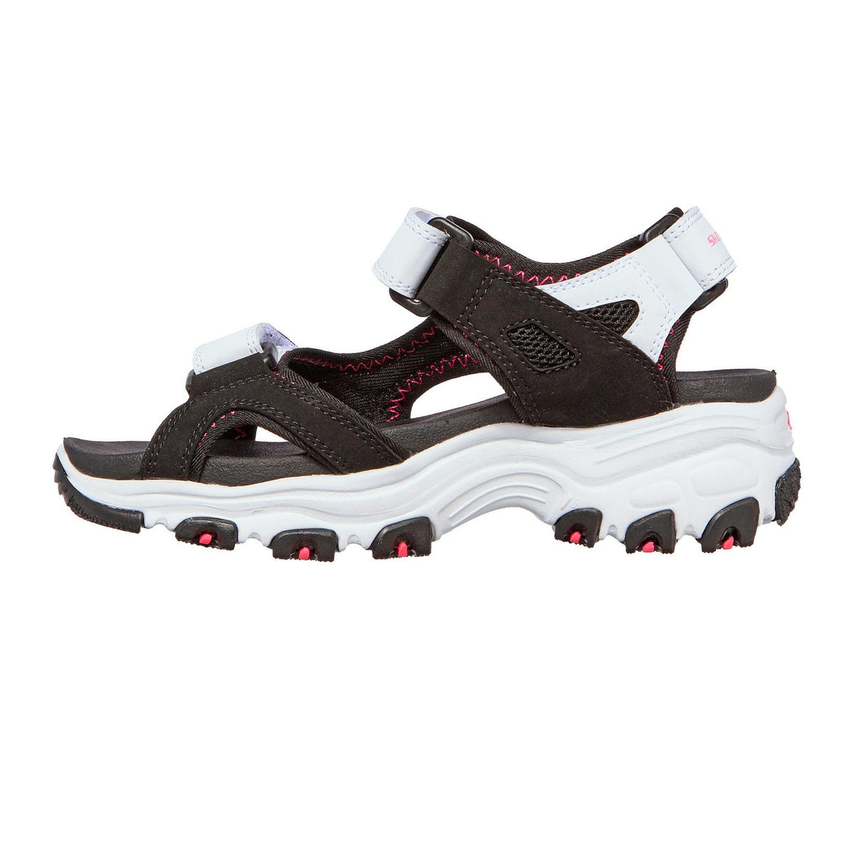 Black-White - Back - Skechers Childrens-Kids Sports Sandals