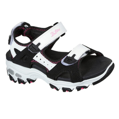 Black-White - Lifestyle - Skechers Childrens-Kids Sports Sandals