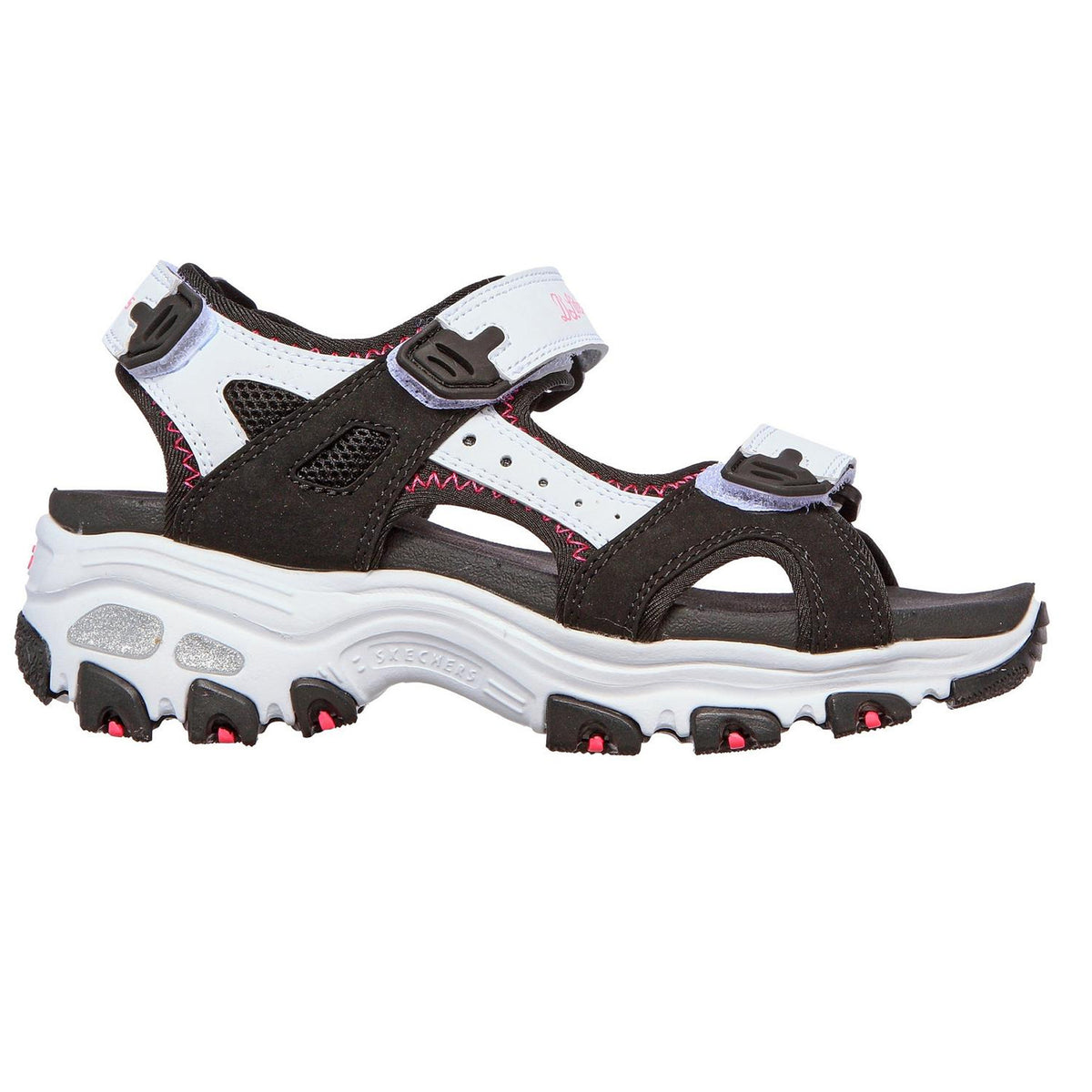 Black-White - Front - Skechers Childrens-Kids Sports Sandals