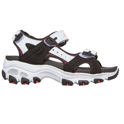 Black-White - Front - Skechers Childrens-Kids Sports Sandals