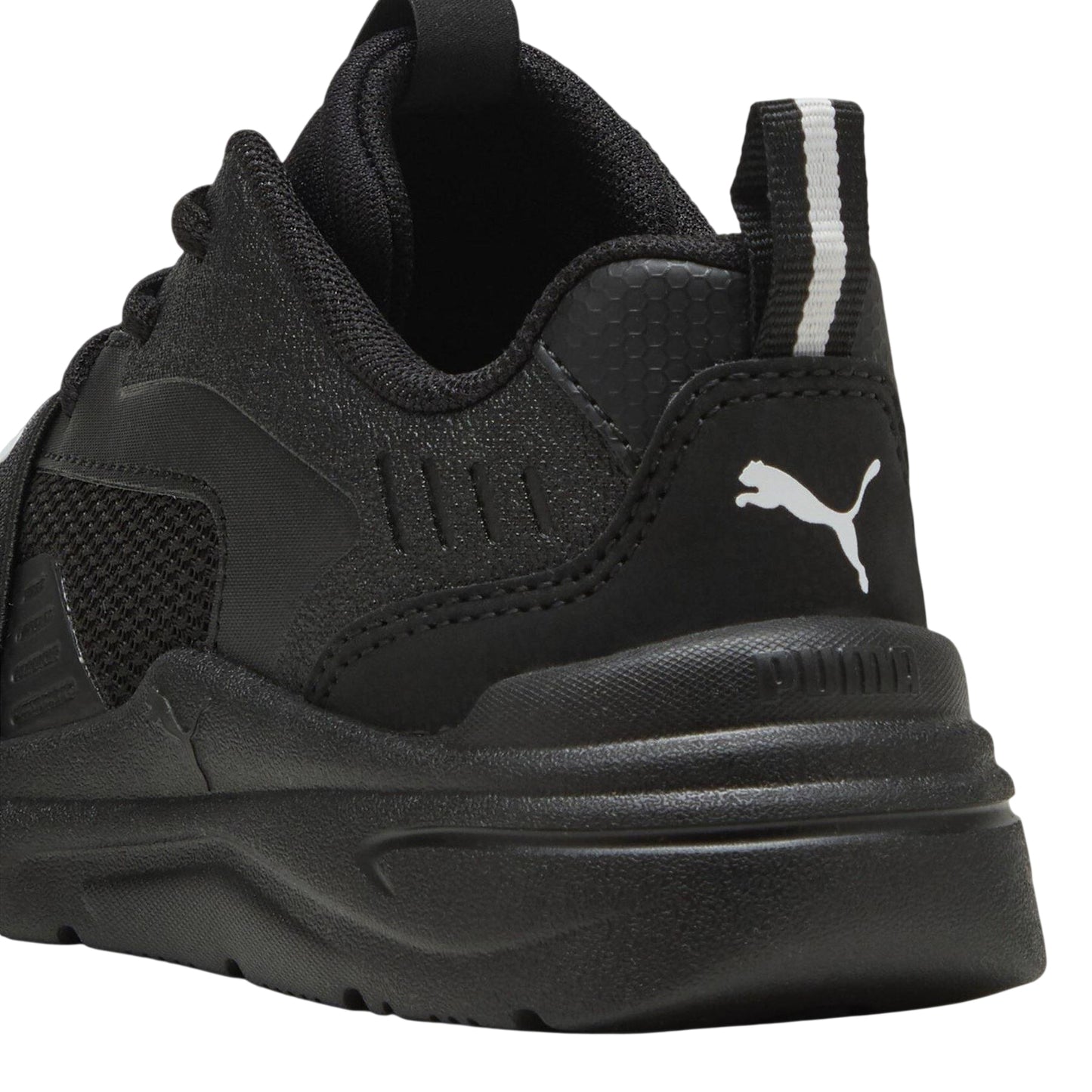 Triple Black - Back - Puma Childrens-Kids Wired Run Softride Trainers