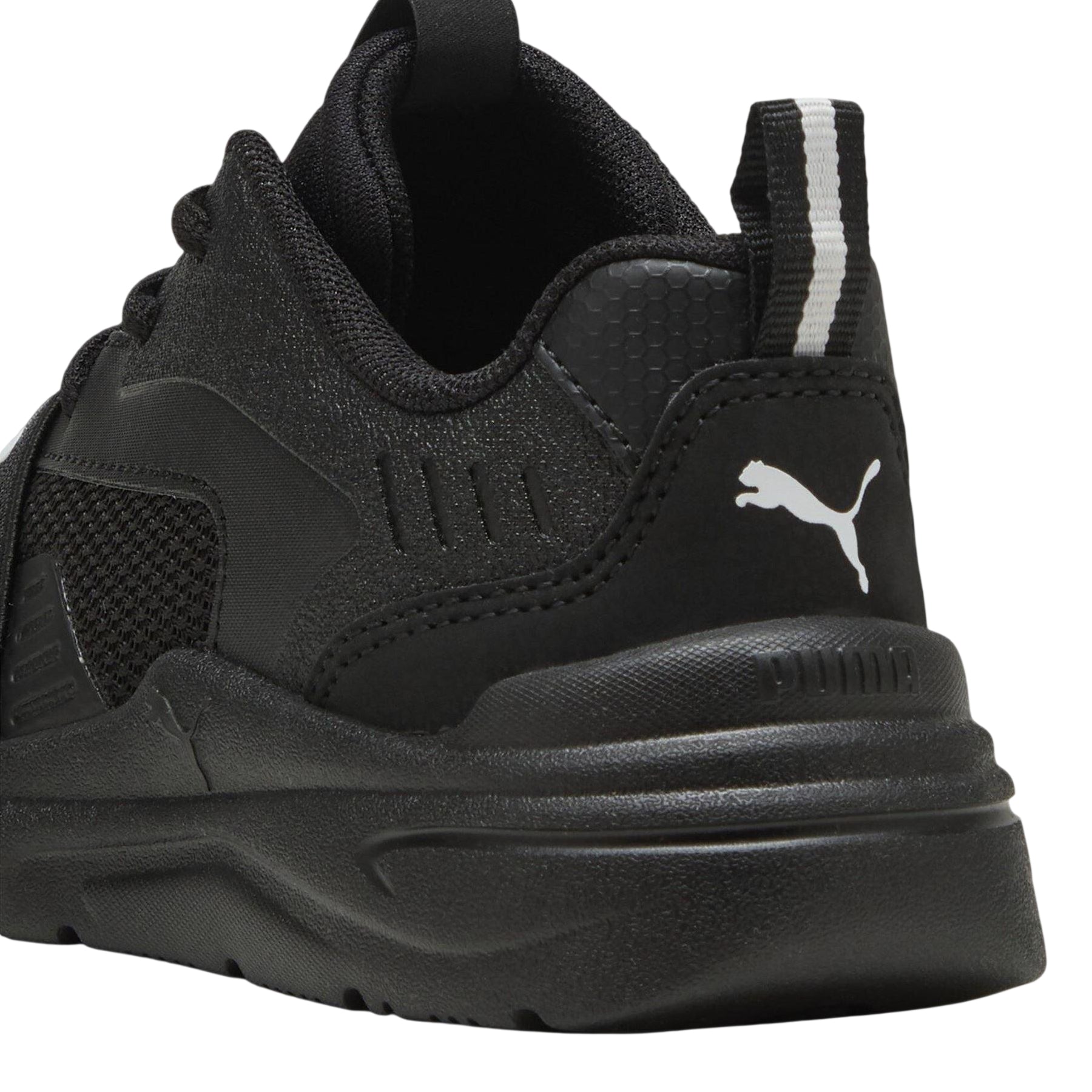 Triple Black - Back - Puma Childrens-Kids Wired Run Softride Trainers