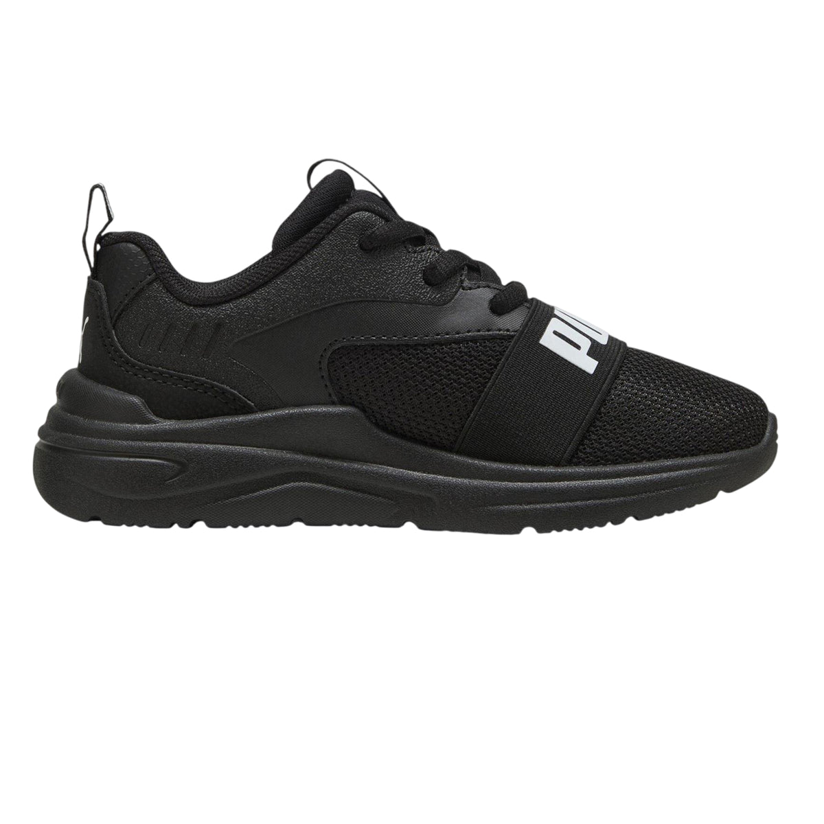 Triple Black - Front - Puma Childrens-Kids Wired Run Softride Trainers