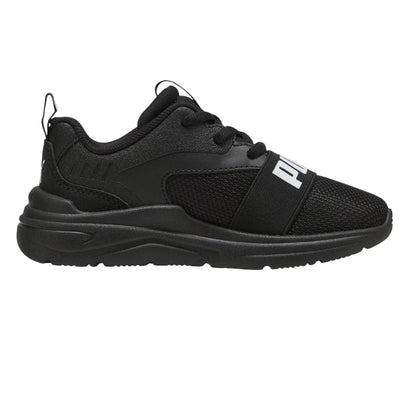 Triple Black - Front - Puma Childrens-Kids Wired Run Softride Trainers