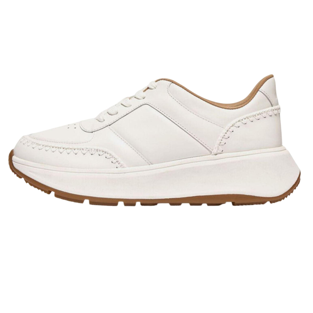 White - Back - FitFlop Womens-Ladies Crochet Leather Flatform Trainers