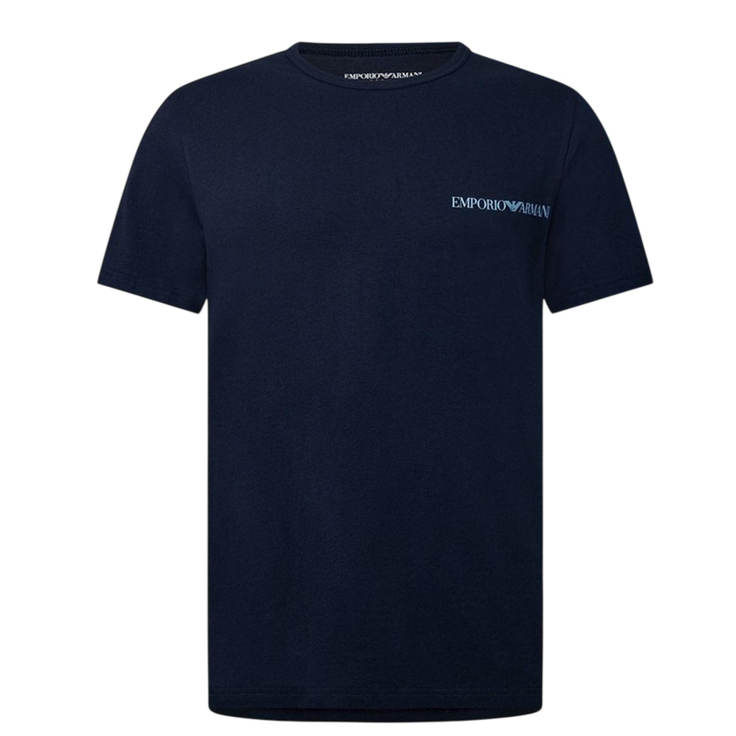 Black-Blue - Side - Emporio Armani EA7 Mens Logo Crew Neck T-Shirt (Pack of 2)