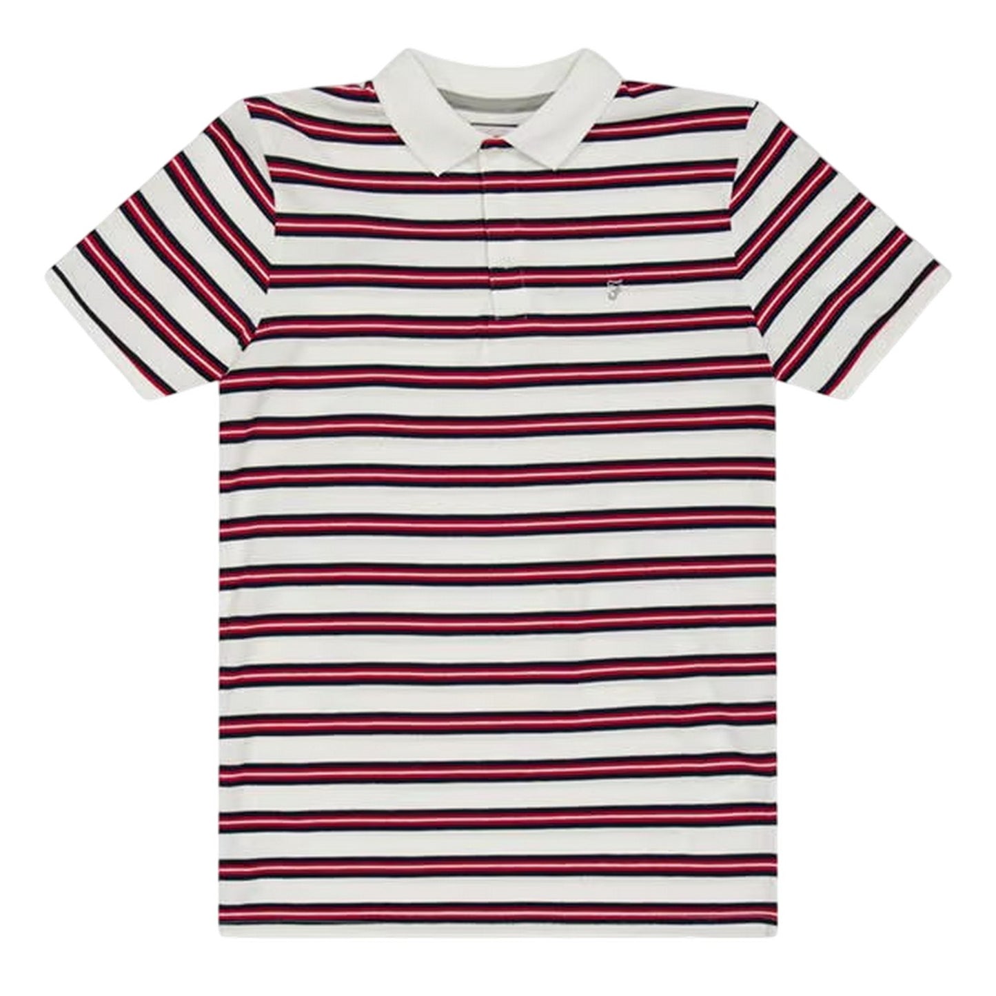 White - Front - Farah Childrens-Kids Striped Polo Shirt