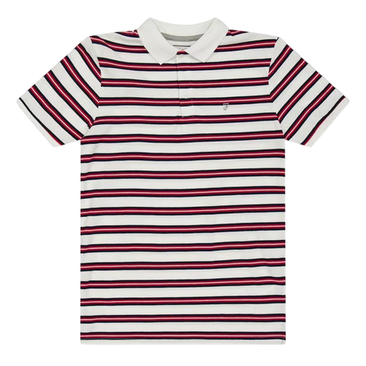White - Front - Farah Childrens-Kids Striped Polo Shirt