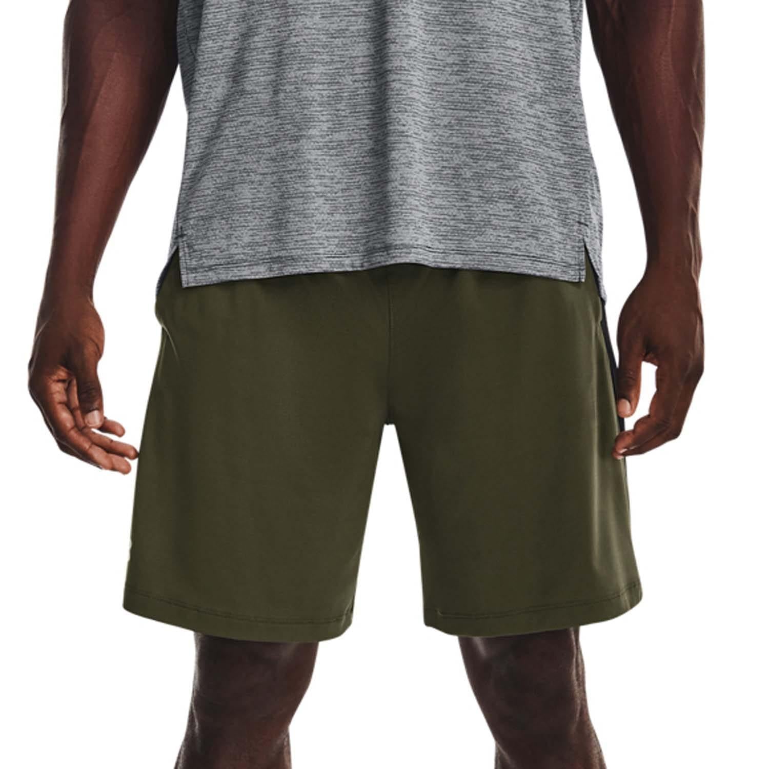 Green - Side - Under Armour Mens Tech Vent Shorts