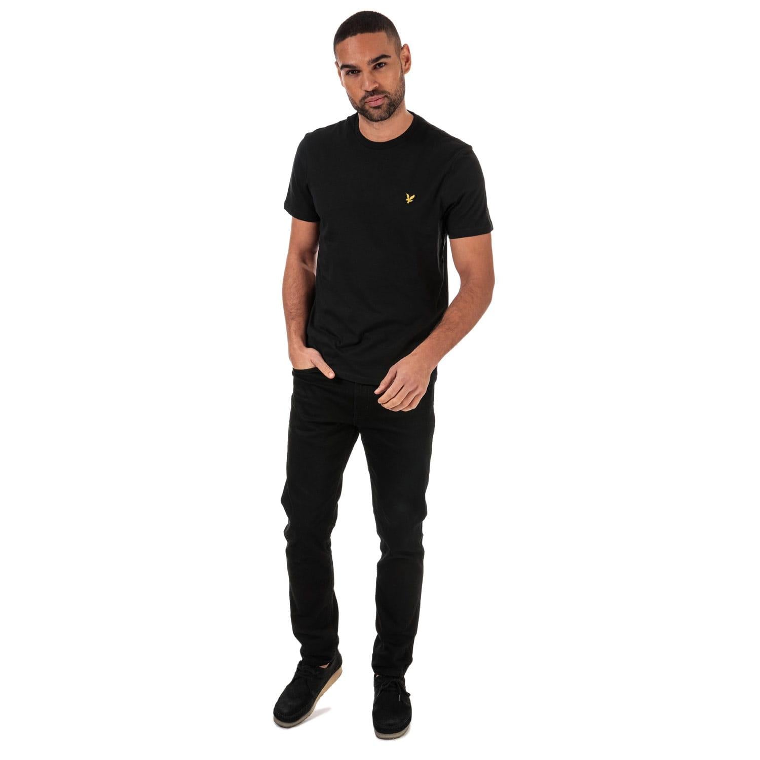 Black - Pack Shot - Lyle & Scott Mens Crew Neck T-Shirt