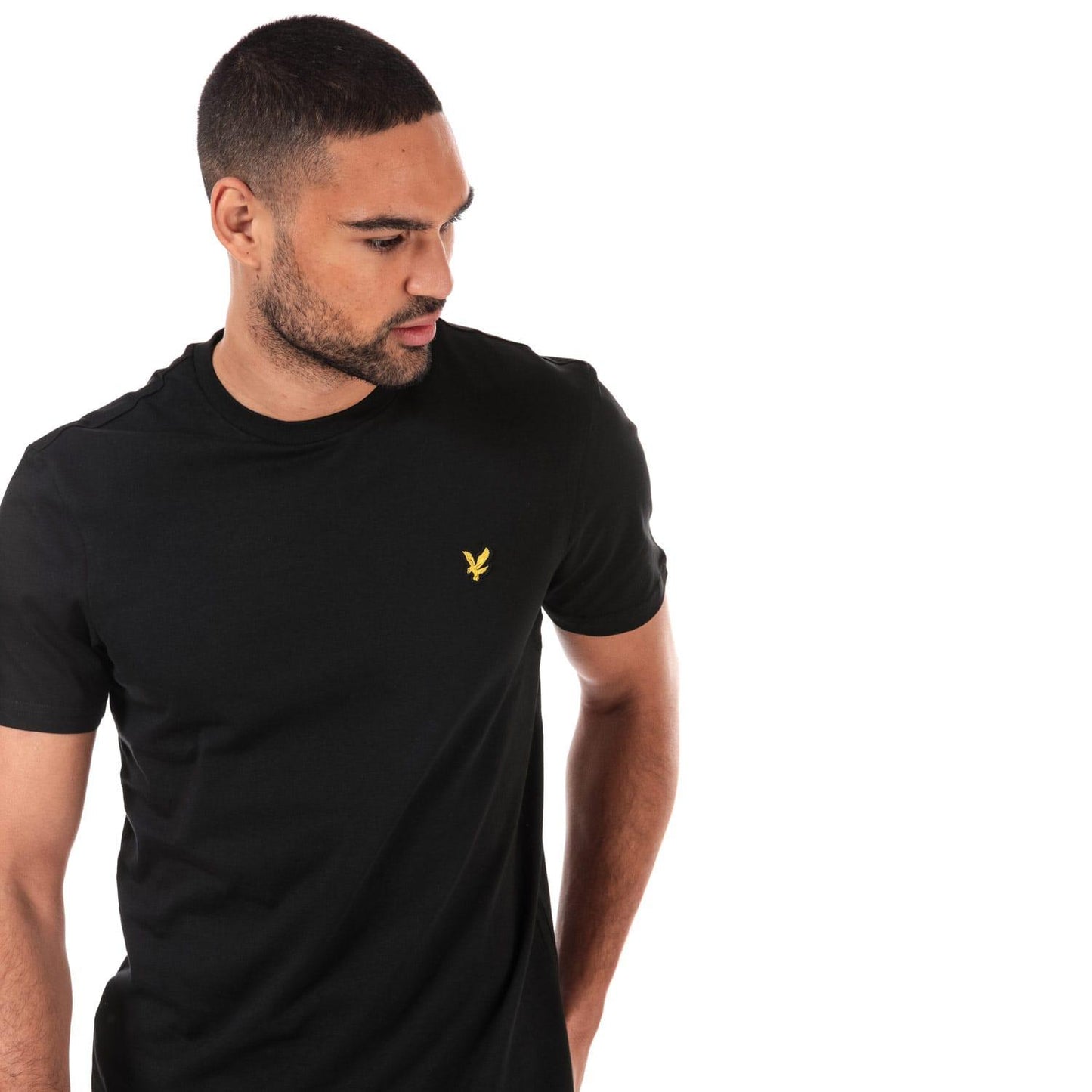 Black - Side - Lyle & Scott Mens Crew Neck T-Shirt