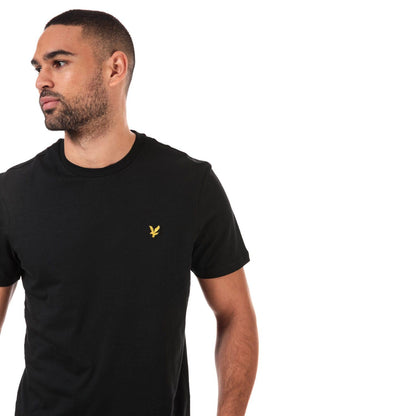 Black - Close up - Lyle & Scott Mens Crew Neck T-Shirt