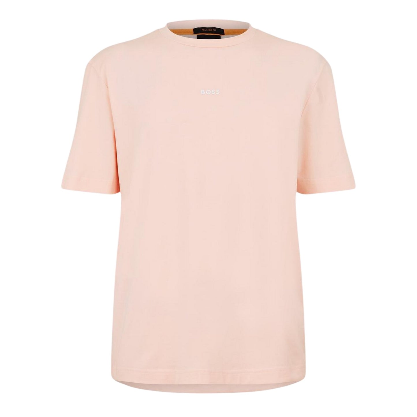Pink - Front - Boss Mens Tchup Logo Oversized T-Shirt