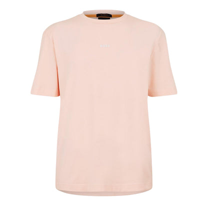 Pink - Front - Boss Mens Tchup Logo Oversized T-Shirt