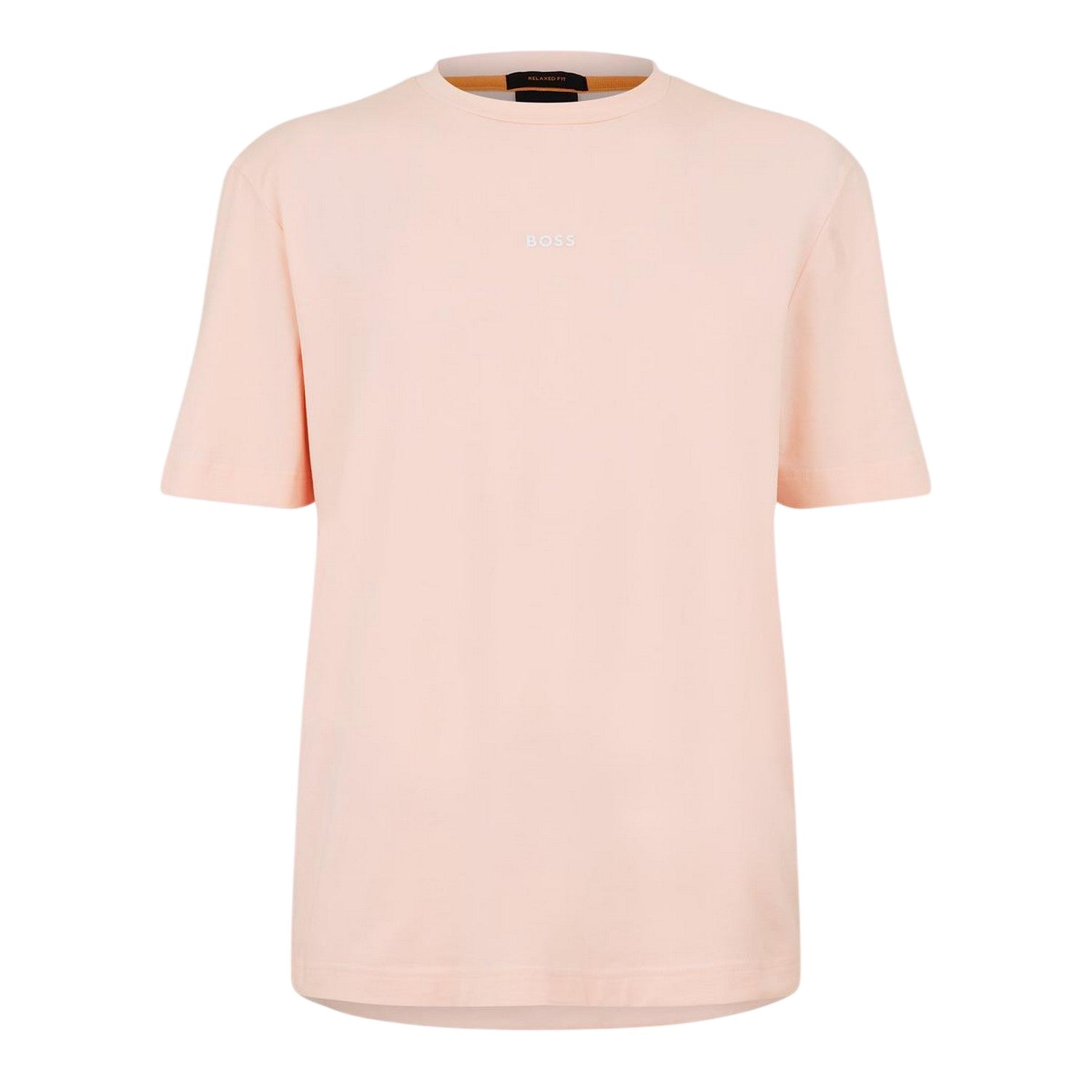 Pink - Front - Boss Mens Tchup Logo Oversized T-Shirt