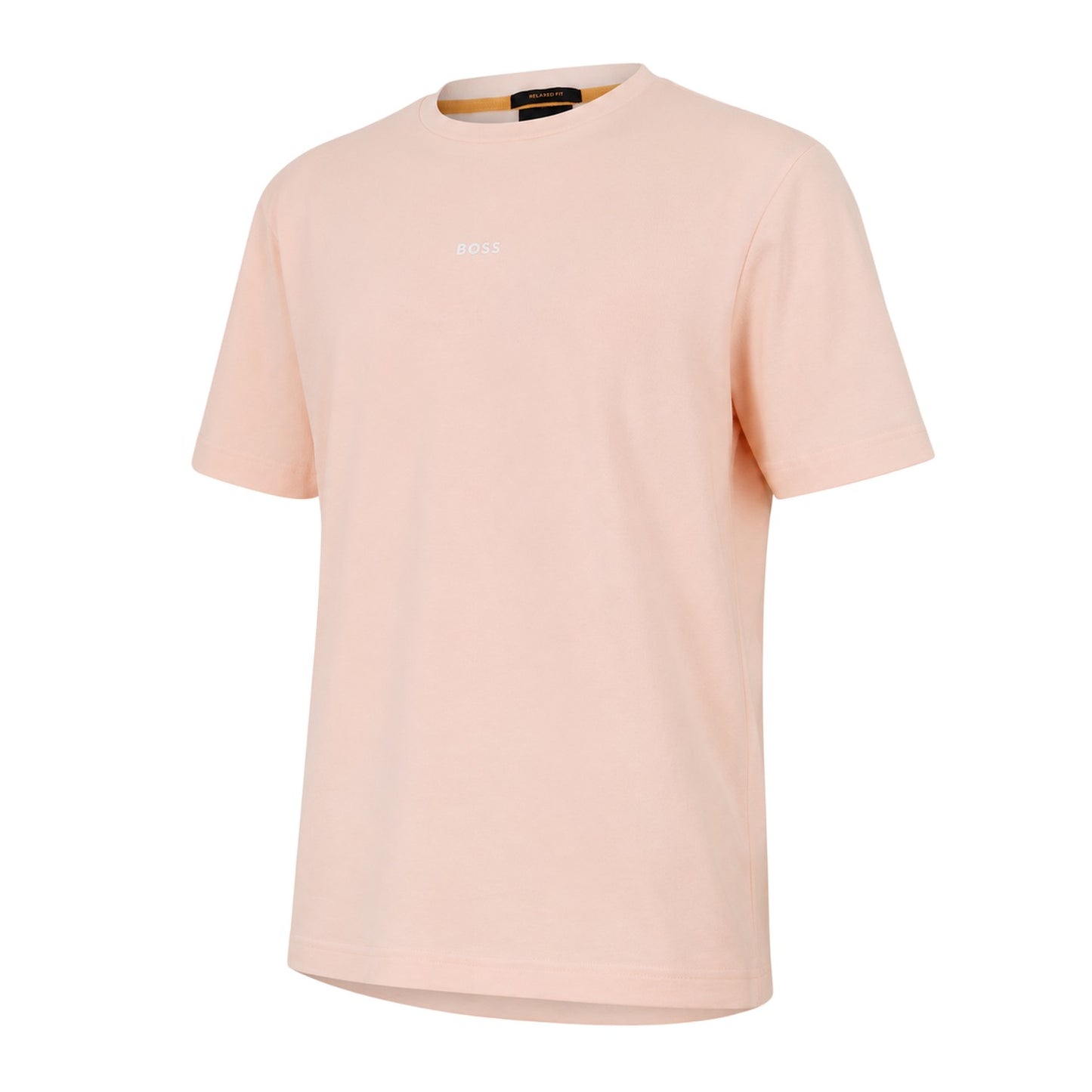 Pink - Side - Boss Mens Tchup Logo Oversized T-Shirt