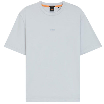 Light Grey - Front - Boss Mens Tchup Logo Oversized T-Shirt