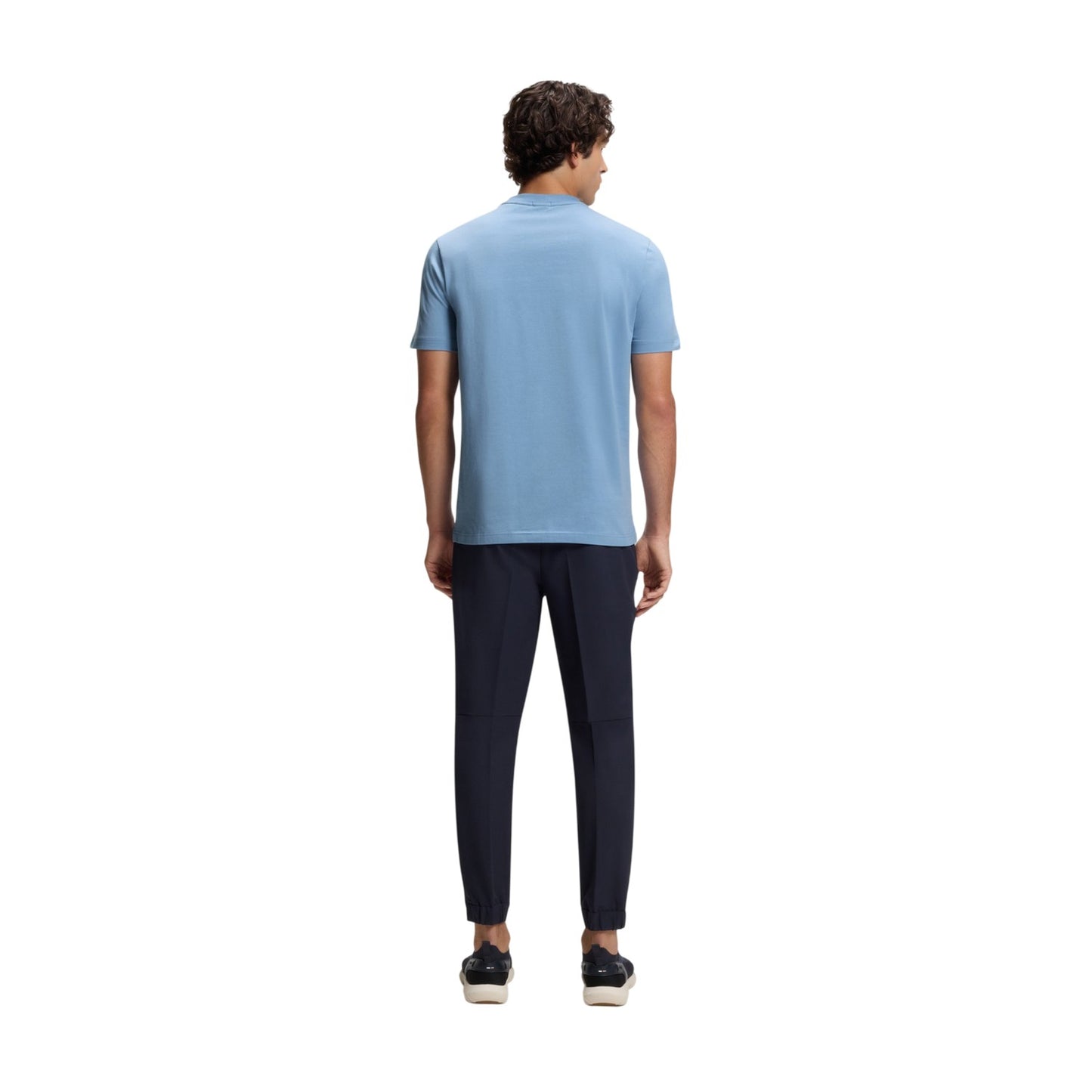 Light Blue - Back - Boss Mens Tchup Logo Oversized T-Shirt
