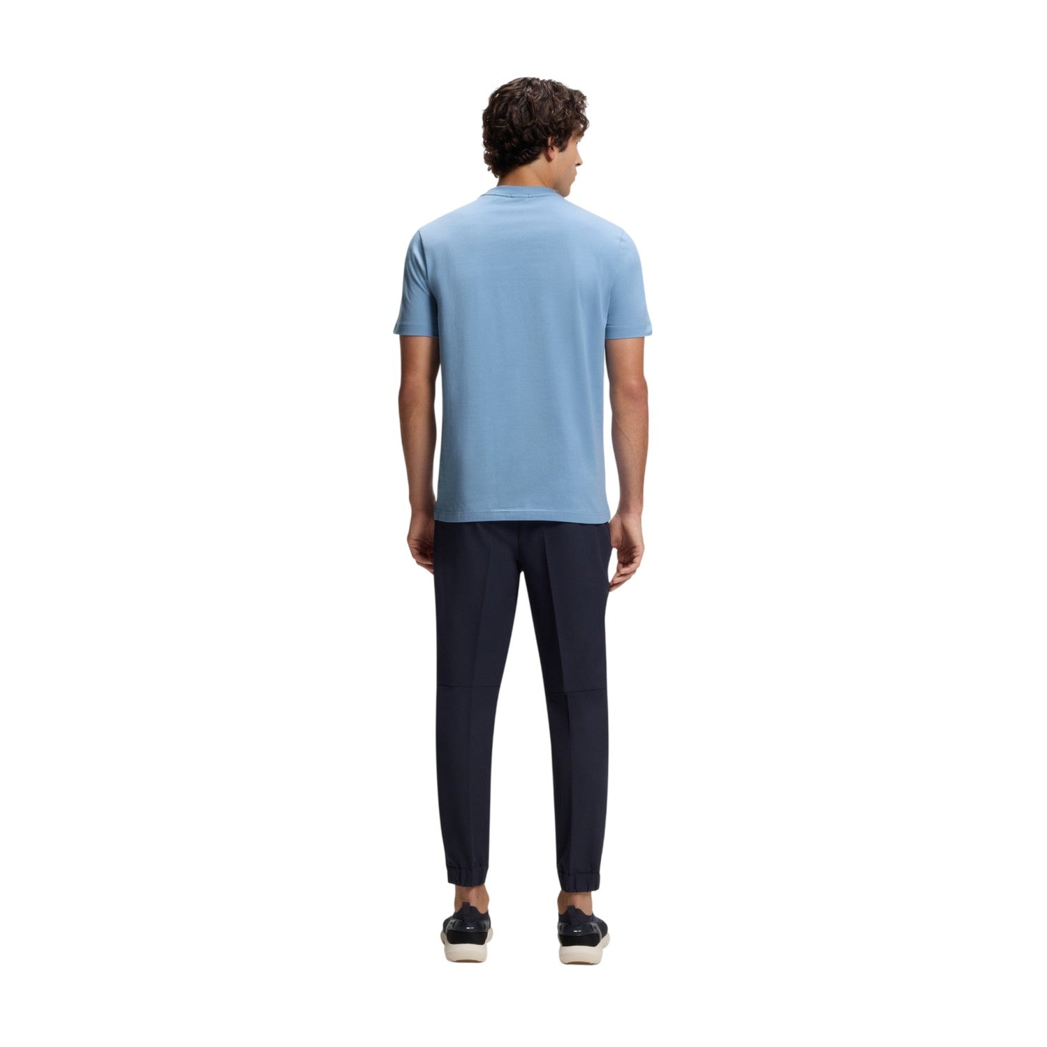 Light Blue - Back - Boss Mens Tchup Logo Oversized T-Shirt