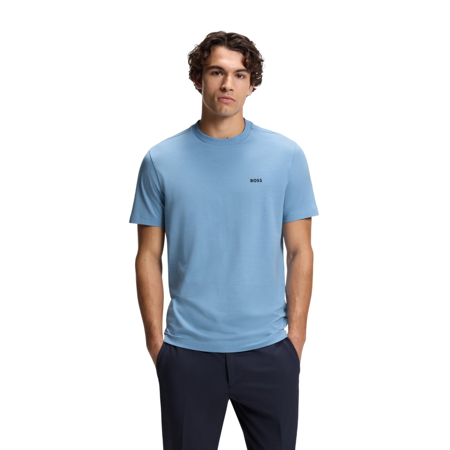 Light Blue - Lifestyle - Boss Mens Tchup Logo Oversized T-Shirt