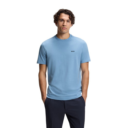Light Blue - Lifestyle - Boss Mens Tchup Logo Oversized T-Shirt