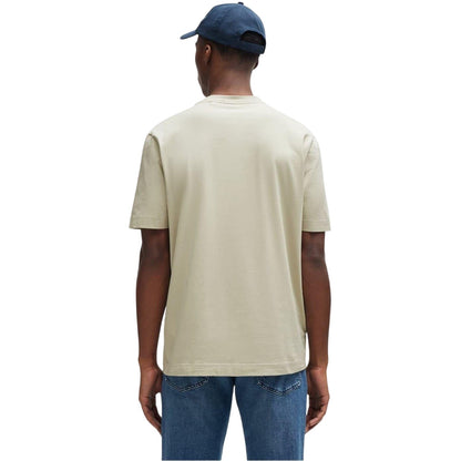 Light Beige - Back - Boss Mens Tchup Logo Oversized T-Shirt