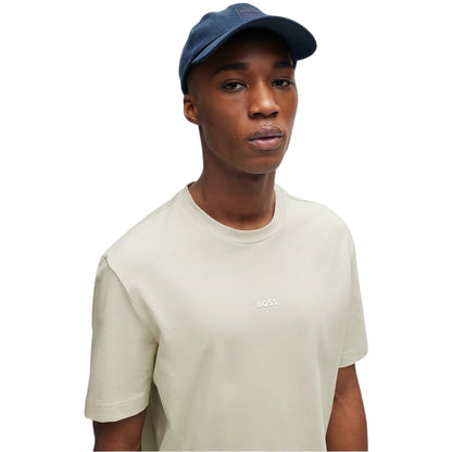 Light Beige - Side - Boss Mens Tchup Logo Oversized T-Shirt