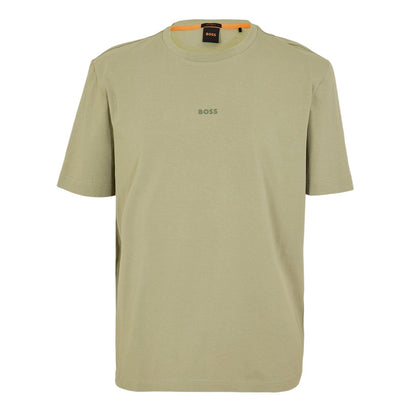 Green - Front - Boss Mens Tchup Logo Oversized T-Shirt