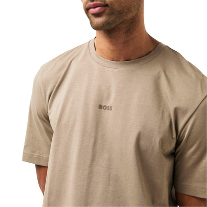 Green - Side - Boss Mens Tchup Logo Oversized T-Shirt
