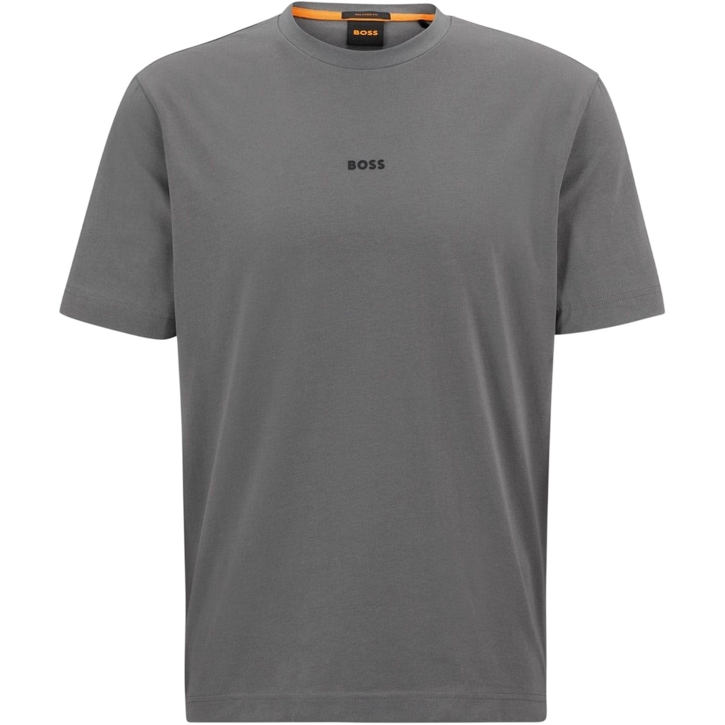 Dark Grey - Front - Boss Mens Tchup Logo Oversized T-Shirt