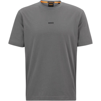 Dark Grey - Front - Boss Mens Tchup Logo Oversized T-Shirt