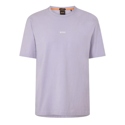 Purple - Front - Boss Mens Tchup Logo Oversized T-Shirt